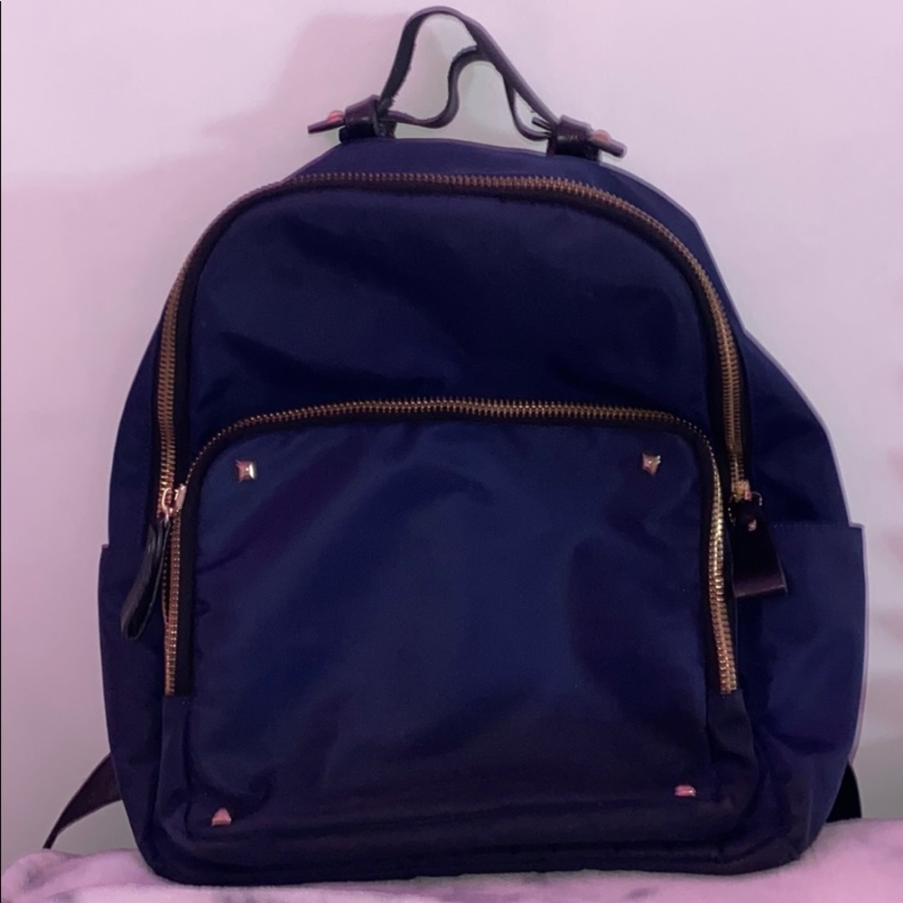 blue with gold detail backpack